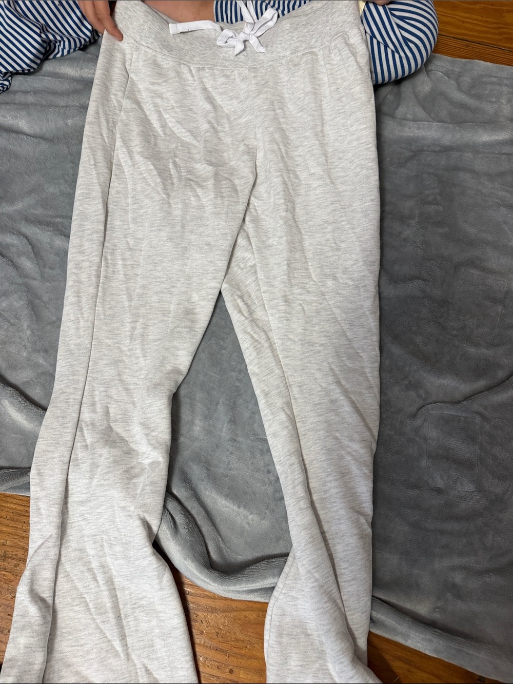 Ultra Flirt Heather Light Gray Wide Leg Sweatpants